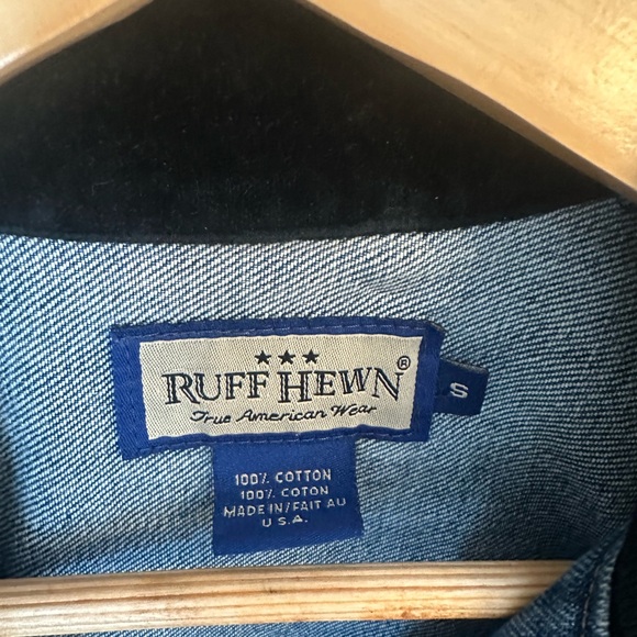 Cotton Denim Jacket with Velvet Black Collar And Cuffs - Picture 4 of 10